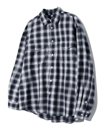 [KARINA同款] TRILLION - two pocket ombre plaid check shirts (blue)