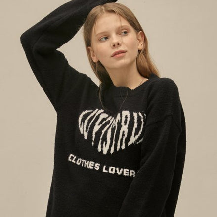 (預訂) LUVISTRUE -  PO HEART KNIT BLACK