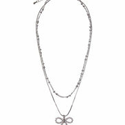 LUVISTRUE - CH RIBBON NECKLACE(SILVER)