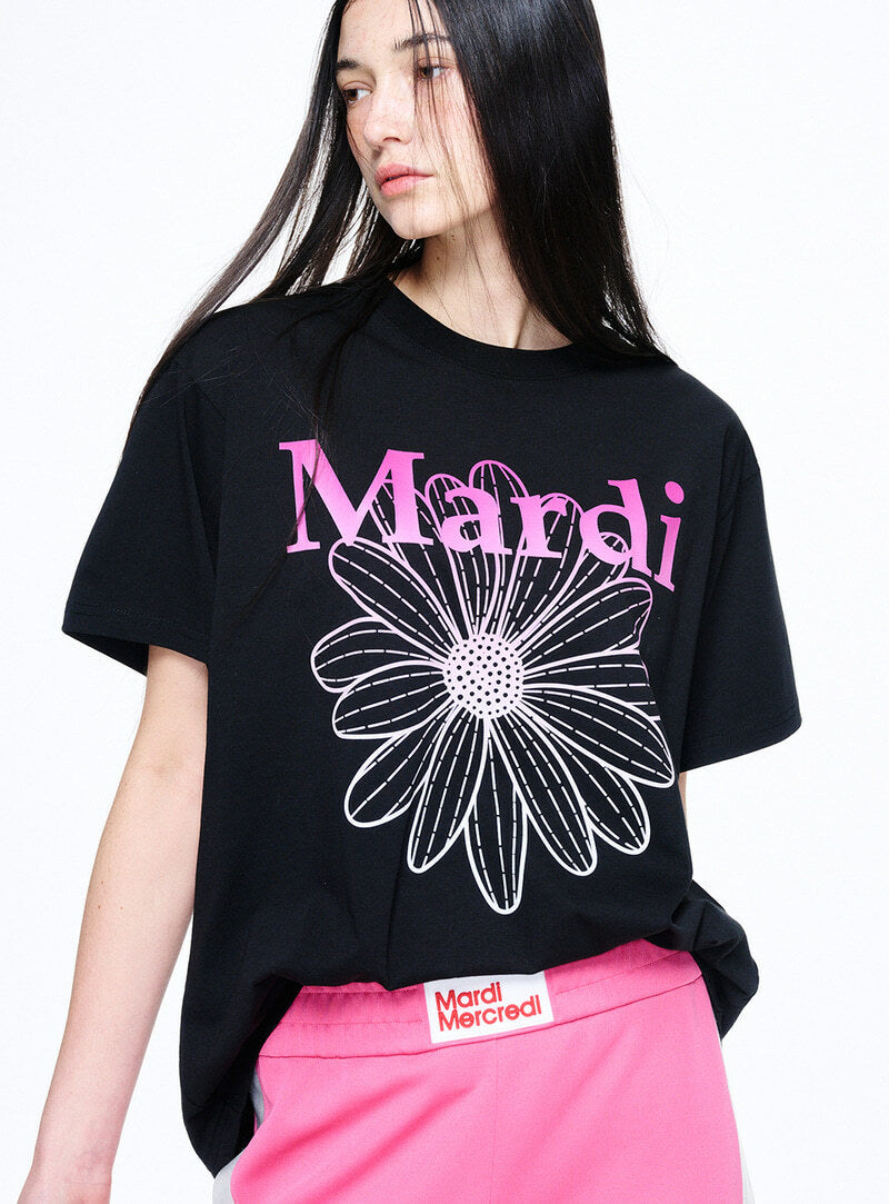 MARDI MERCREDI - TSHIRT FLOWERMARDI GRADATION｜BLACK PINK