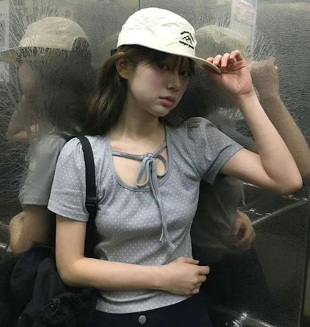 KR DOT RIBBON TEE (3 COLORS)