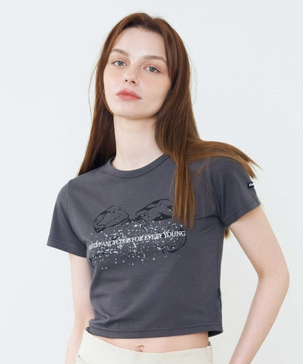 (現貨) nasty fancy club - favor crop tee (charcoal)