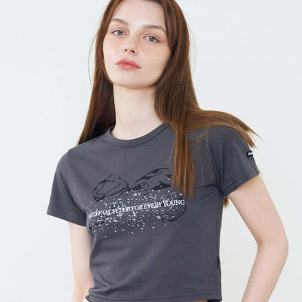 (現貨) nasty fancy club - favor crop tee (charcoal)