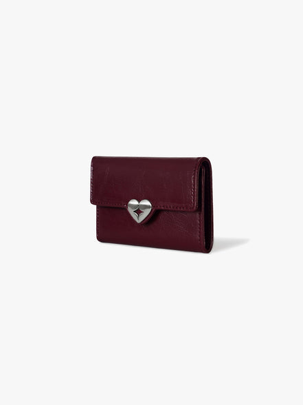 HEARTY FLAP WALLET (DEEP CHERRY)