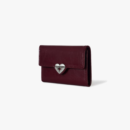 HEARTY FLAP WALLET (DEEP CHERRY)