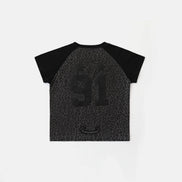 bad blood - Contrast short sleeve (Black Leopard)