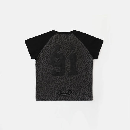 bad blood - Contrast short sleeve (Black Leopard)