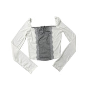 (現貨) KR TWO TONE LACE TOP (3 COLORS)