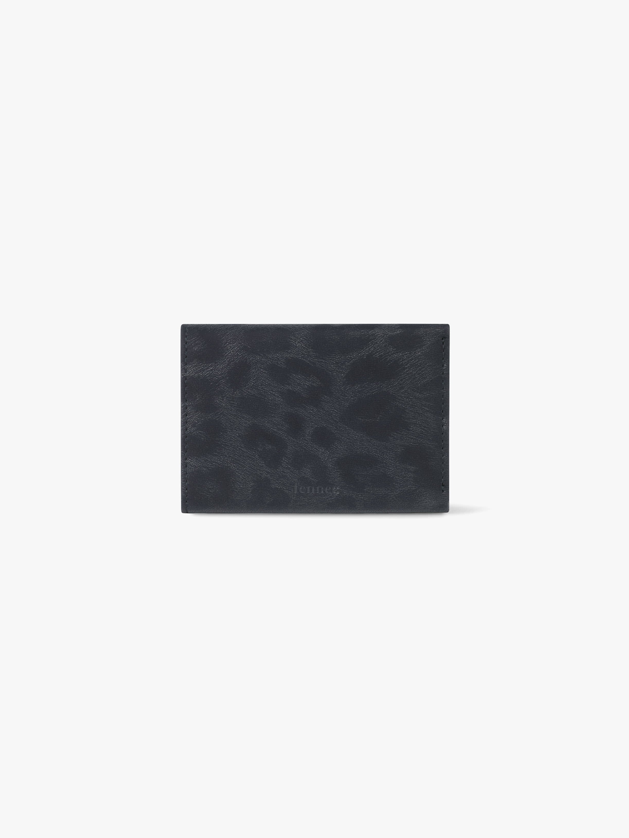 TRIANGLE TRIPLE WALLET (LEOPARD NAVY)