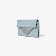 CRINKLE TRIANGLE DOCO WALLET (HAZE BLUE)