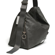 LEATHER HOBO BAG (GREY)