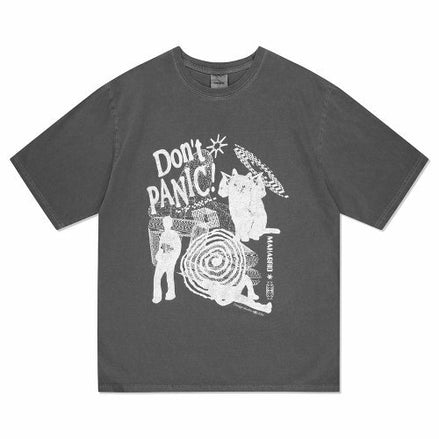 MAHAGRID - DON’T PANIC PIGMENT TEE CHARCOAL