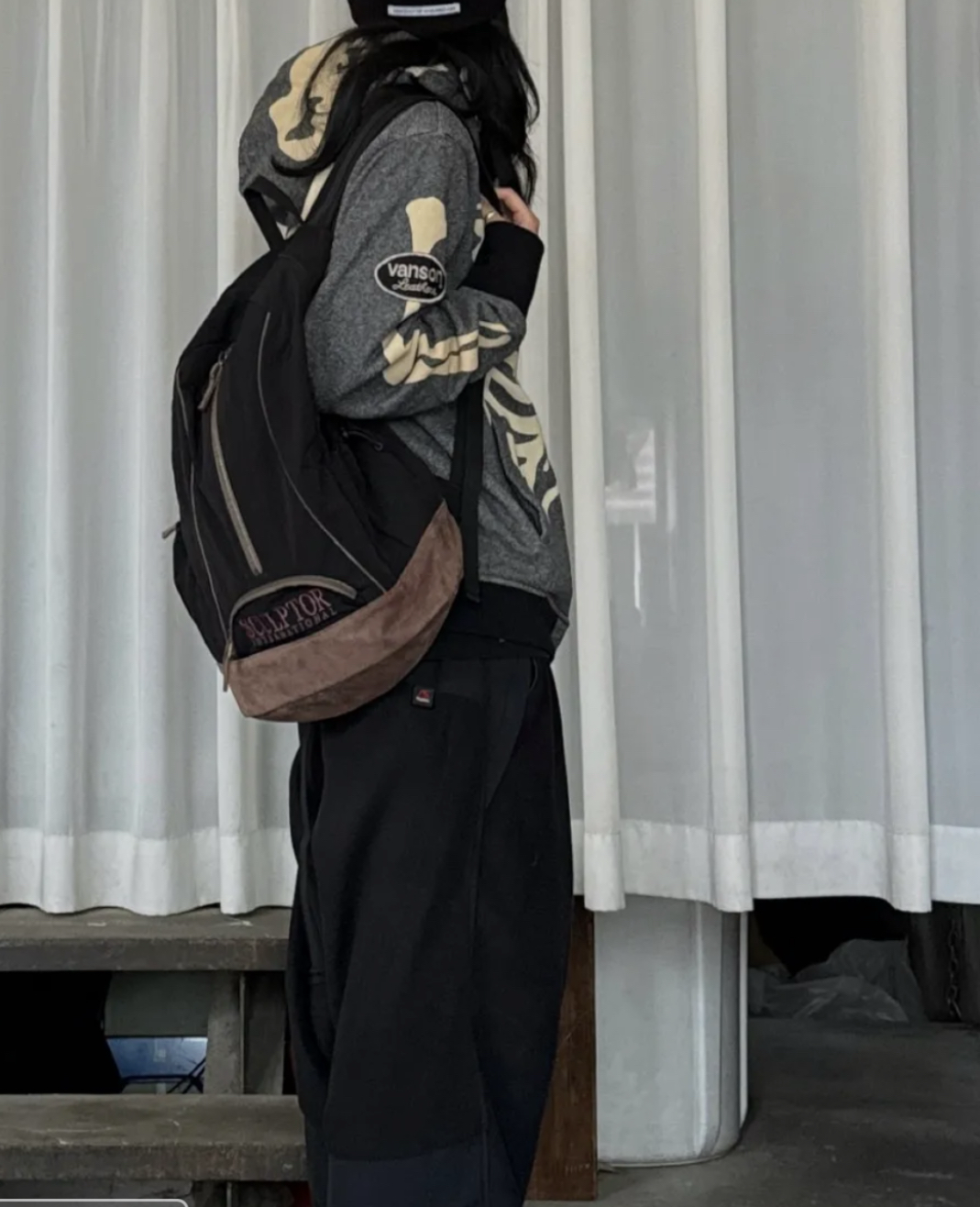 SCULPTOR - Oldschool Slouchy Backpack (Black)