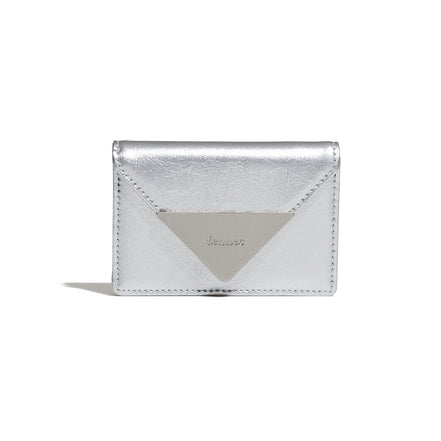 CRINKLE TRIANGLE ACCORDION POCKET (SILVER)