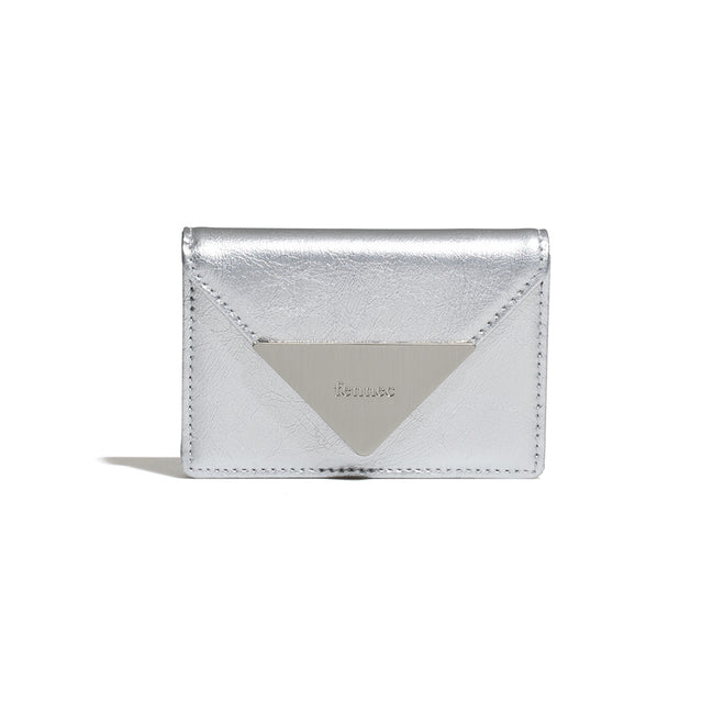 CRINKLE TRIANGLE ACCORDION POCKET (SILVER)