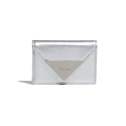 CRINKLE TRIANGLE ACCORDION POCKET (SILVER)