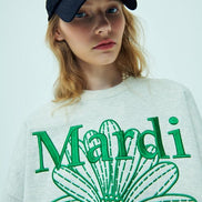 MARDI MERCREDI -  SWEATSHIRT FLOWERMARDI NEEDLEWORK_OATMEAL GREEN