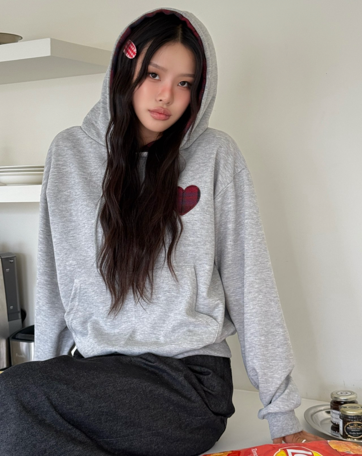 KR CHECKED HEART HOODIE (3 COLORS)