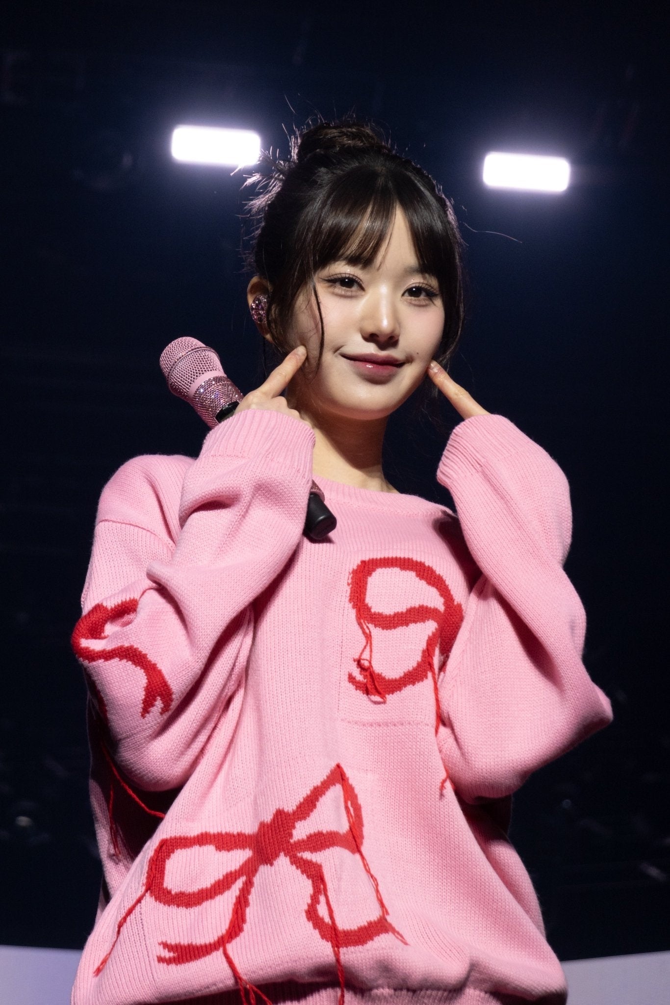 (現貨) (wonyoung同款) VINTAGE HEART RIBBON KNIT (PINK)