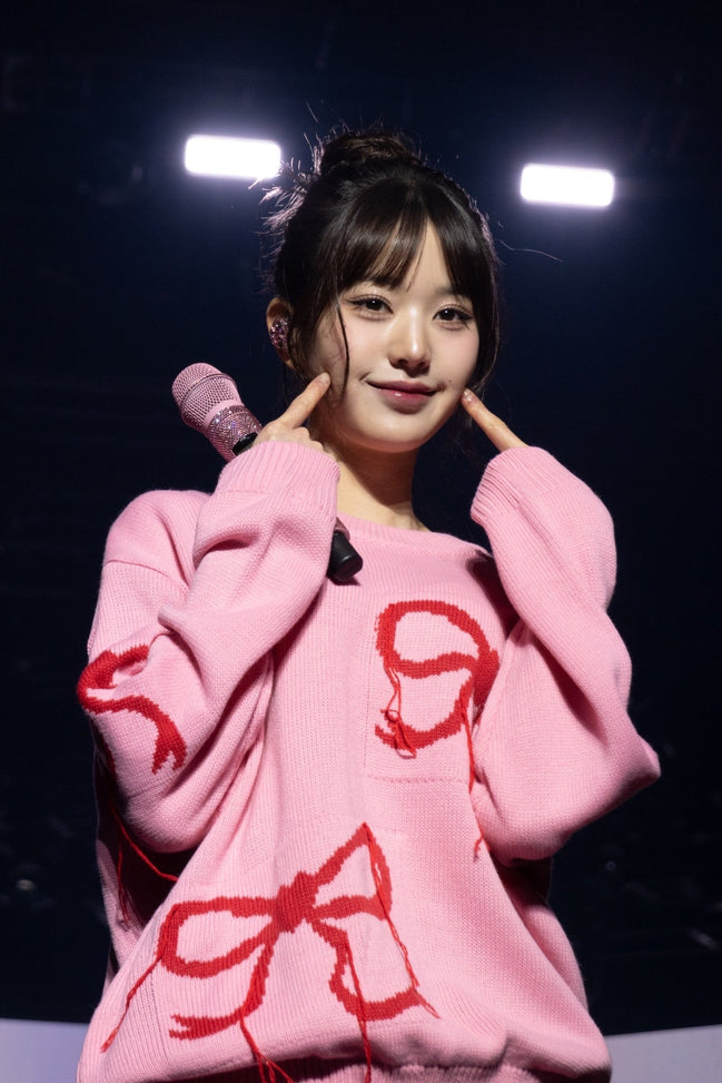(現貨) (wonyoung同款) VINTAGE HEART RIBBON KNIT (PINK)