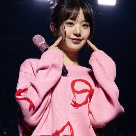 (現貨) (wonyoung同款) VINTAGE HEART RIBBON KNIT (PINK)