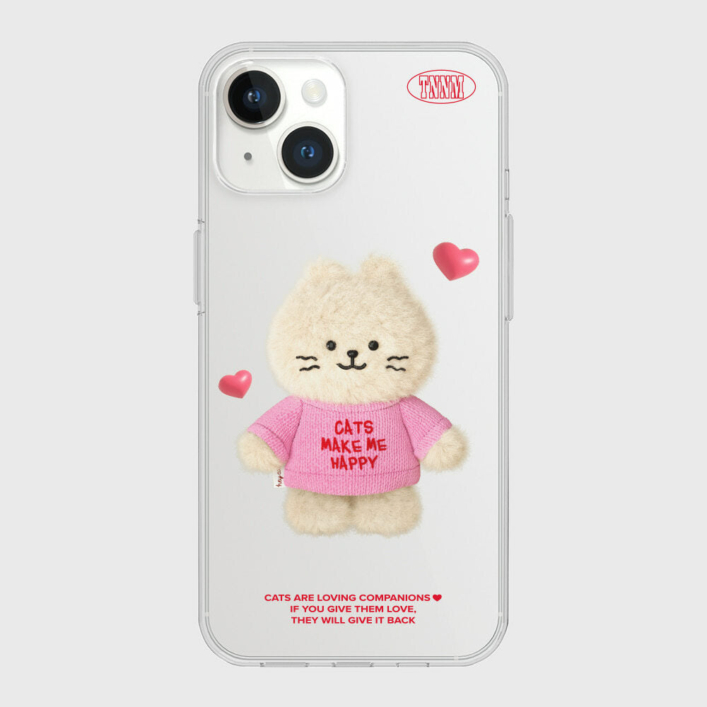 THE NINE MALL - fluffy hey cat 透明軟殼