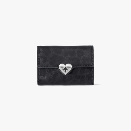 HEARTY FLAP WALLET (LEOPARD BLACK)