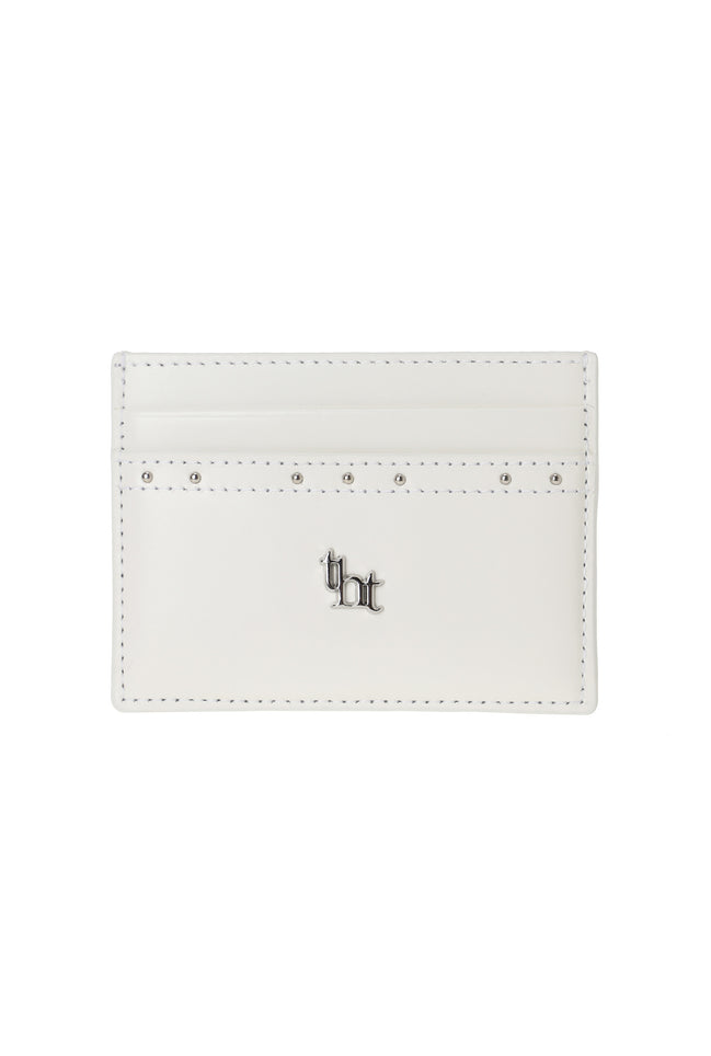 THREE TIMES - Classic stud card holder (Ivory)