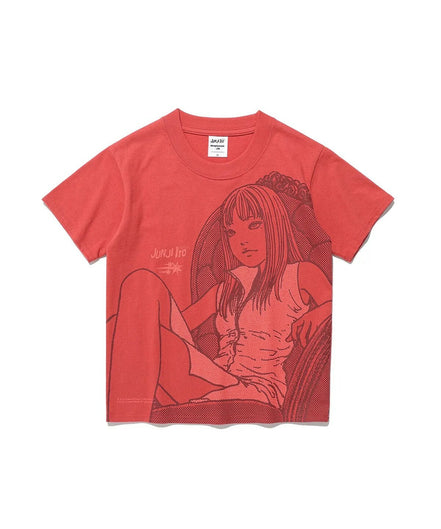 富江 X NICEGHOSTCLUB - JUNJI ITO MANIAC TOMIE MINI TEE (CORAL)