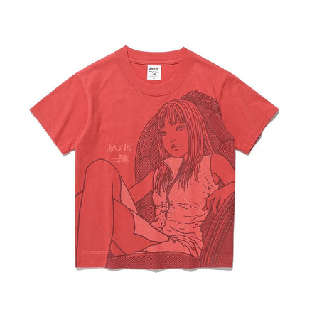 富江 X NICEGHOSTCLUB - JUNJI ITO MANIAC TOMIE MINI TEE (CORAL)