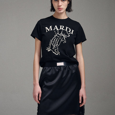 MARDI MERCREDI - SLIM TSHIRT SWING THE TAIL DDANJI (BLACK CREAM)