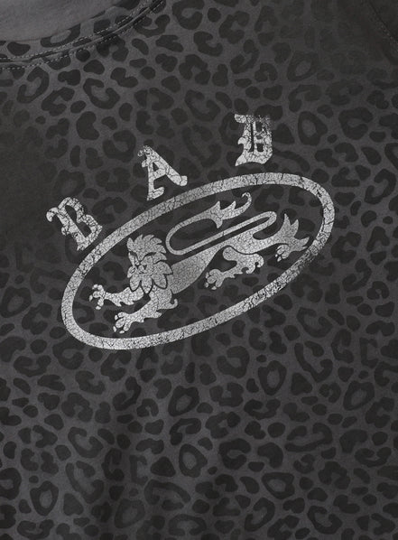 Bad Blood - crack print t-shirt (Black Leopard)