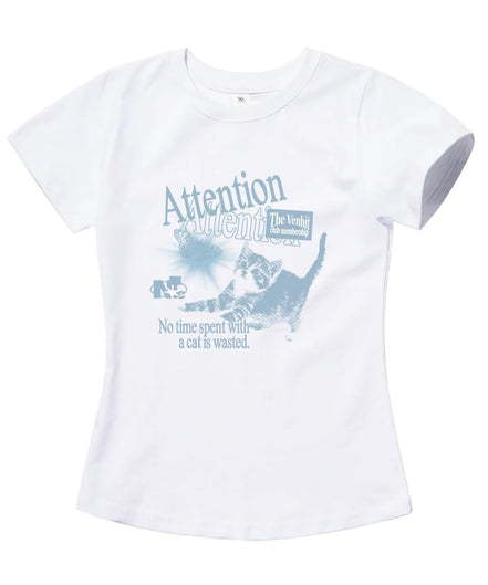 venhit - attention cat slim fit tshirt (4 colors)