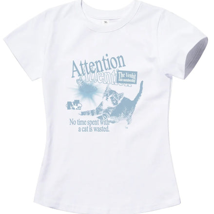 venhit - attention cat slim fit tshirt (4 colors)