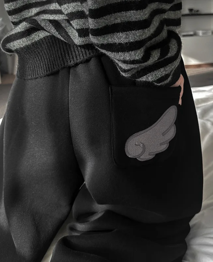 KR ANGEL WING FLEECE PANTS (4 COLORS)