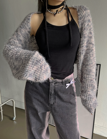 KR MIXED CROP CARDIGAN (5 COLORS)