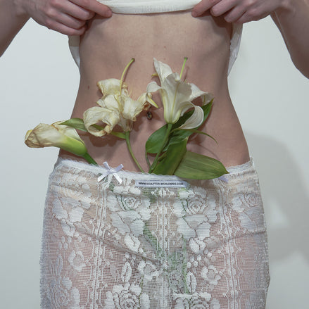 SCULPTOR - Table Cloth Maxi Skirt Glossy (White)