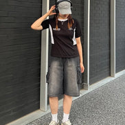[5分褲] AVANDRESS - Wide Cargo Half Denim Pants (5 COLORS)