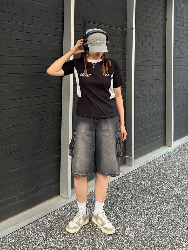 [5分褲] AVANDRESS - Wide Cargo Half Denim Pants (5 COLORS)