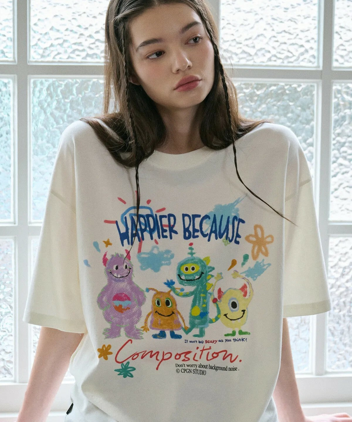 CPGN STUDIO - DPT HAPPY DAY TSHIRT (CREAM)