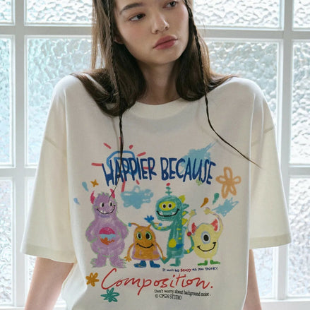 CPGN STUDIO - DPT HAPPY DAY TSHIRT (CREAM)