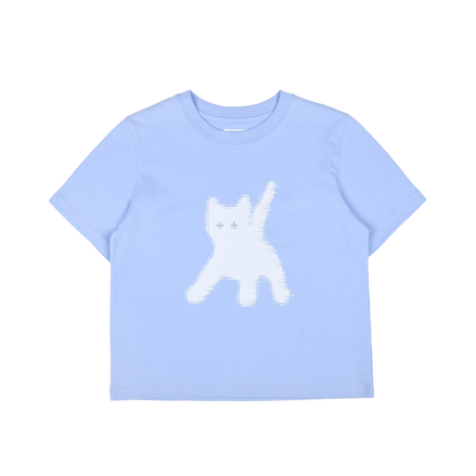 AEAE - FLASHED CATS EYE CROP T-SHIRTS [SKYBLUE]