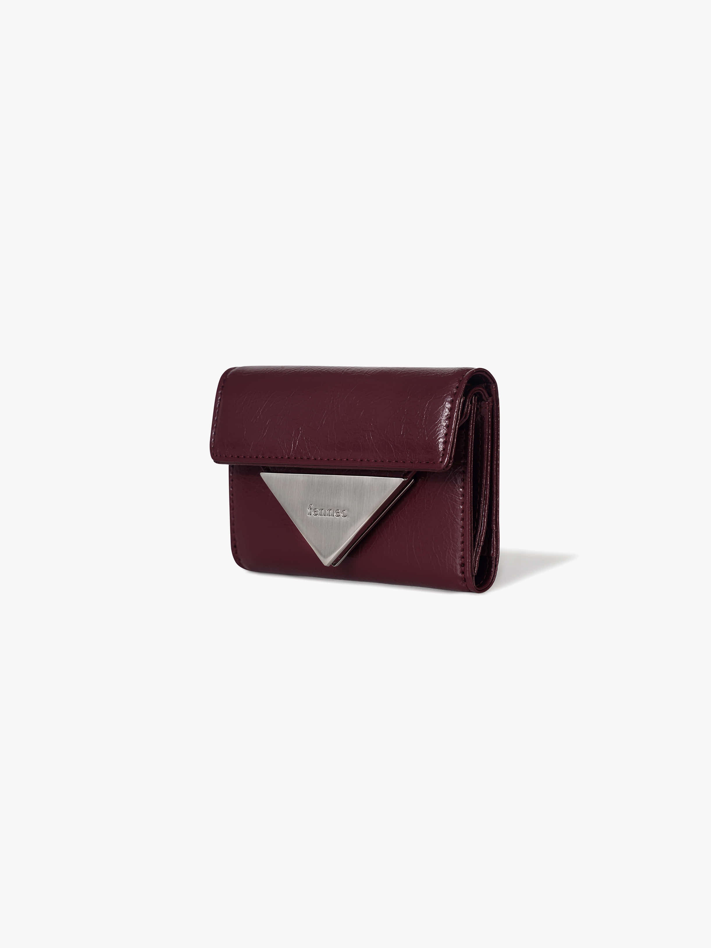 CRINKLE TRIANGLE DOCO WALLET (DEEP CHERRY)