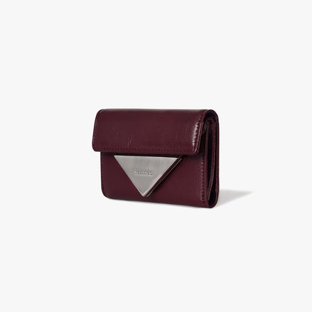 CRINKLE TRIANGLE DOCO WALLET (DEEP CHERRY)