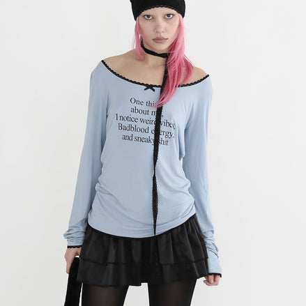 BAD BLOOD - ONE THING LONG SLEEVE TEE (LIGHT BLUE)