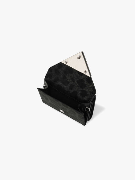 TRIANGLE TRIPLE WALLET (LEOPARD BLACK)