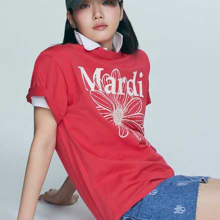 MARDI MERCREDI - TSHIRT FLOWERMARDI (RED IVORY)