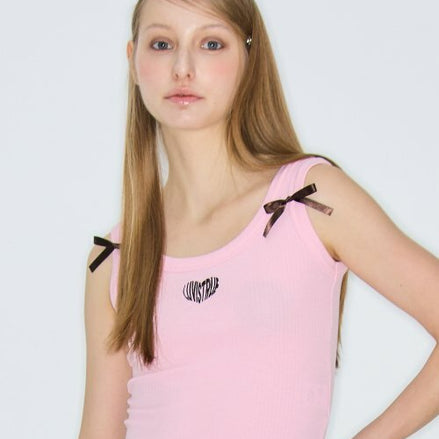 LUVISTRUE - HEART RIBBON TEE (PINK)