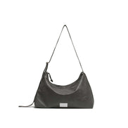LEATHER HOBO BAG (GREY)