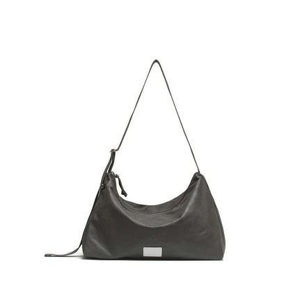 LEATHER HOBO BAG (GREY)